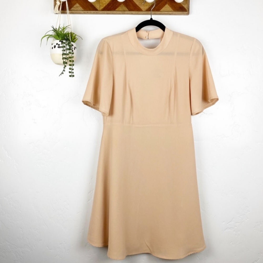 H&M | Blush Back Cutout A-line Flowy Dress